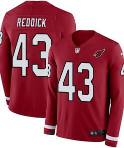 Nike Arizona Cardinals #43 Haason Reddick Red Team Color Men's Stitched NFL Limited Therma Long Sleeve Jersey Men's
