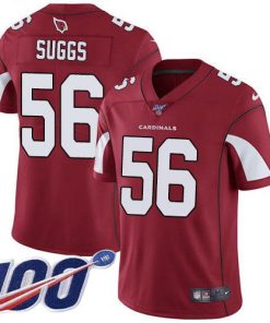 Nike Arizona Cardinals #56 Terrell Suggs Red Team Color Men's Stitched NFL 100th Season Vapor Limited Jersey Men's