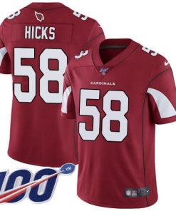 Nike Arizona Cardinals #58 Jordan Hicks Red Team Color Men's Stitched NFL 100th Season Vapor Limited Jersey Men's