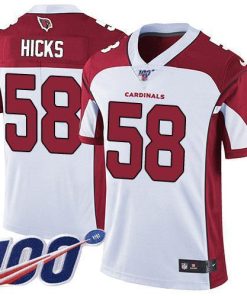 Nike Arizona Cardinals #58 Jordan Hicks White Men's Stitched NFL 100th Season Vapor Limited Jersey Men's