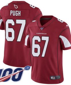 Nike Arizona Cardinals #67 Justin Pugh Red Team Color Men's Stitched NFL 100th Season Vapor Limited Jersey Men's