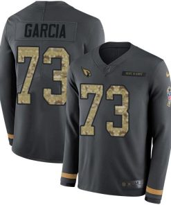 Nike Arizona Cardinals #73 Max Garcia Anthracite Salute to Service Men's Stitched NFL Limited Therma Long Sleeve Jersey Men's
