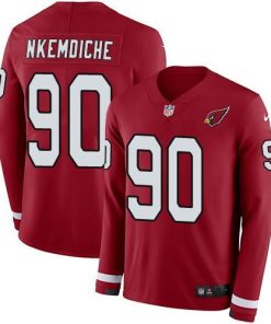 Nike Arizona Cardinals #90 Robert Nkemdiche Red Team Color Men's Stitched NFL Limited Therma Long Sleeve Jersey Men's