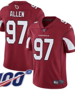 Nike Arizona Cardinals #97 Zach Allen Red Team Color Men's Stitched NFL 100th Season Vapor Limited Jersey Men's