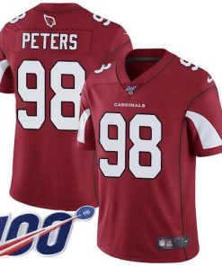 Nike Arizona Cardinals #98 Corey Peters Red Team Color Men's Stitched NFL 100th Season Vapor Limited Jersey Men's