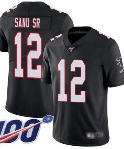 Nike Atlanta Falcons #12 Mohamed Sanu Sr Black Alternate Men's Stitched NFL 100th Season Vapor Limited Jersey Men's