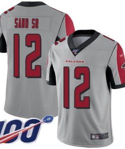 Nike Atlanta Falcons #12 Mohamed Sanu Sr Silver Men's Stitched NFL Limited Inverted Legend 100th Season Jersey Men's