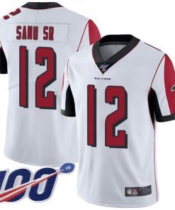 Nike Atlanta Falcons #12 Mohamed Sanu Sr White Men's Stitched NFL 100th Season Vapor Limited Jersey Men's