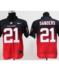 Nike Atlanta Falcons #21 Deion Sanders Black/Red Men's Stitched NFL Elite Fadeaway Fashion Jersey Men's