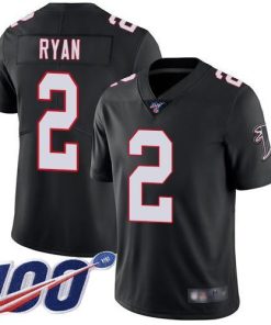 Nike Atlanta Falcons #2 Matt Ryan Black Alternate Men's Stitched NFL 100th Season Vapor Limited Jersey Men's