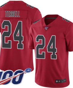 Nike Atlanta Falcons #24 A.J. Terrell Red Men's Stitched NFL Limited Rush 100th Season Jersey Men's