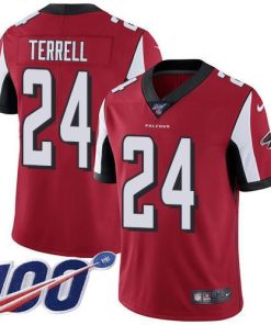 Nike Atlanta Falcons #24 A.J. Terrell Red Team Color Men's Stitched NFL 100th Season Vapor Untouchable Limited Jersey Men's