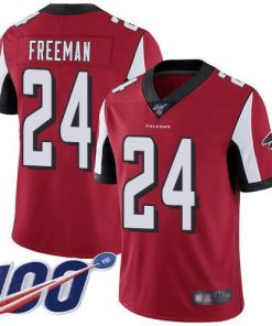 Nike Atlanta Falcons #24 Devonta Freeman Red Team Color Men's Stitched NFL 100th Season Vapor Limited Jersey Men's