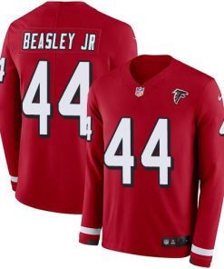 Nike Atlanta Falcons #44 Vic Beasley Jr Red Team Color Men's Stitched NFL Limited Therma Long Sleeve Jersey Men's