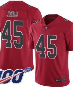 Nike Atlanta Falcons #45 Deion Jones Red Men's Stitched NFL Limited Rush 100th Season Jersey Men's