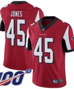 Nike Atlanta Falcons #45 Deion Jones Red Team Color Men's Stitched NFL 100th Season Vapor Limited Jersey Men's