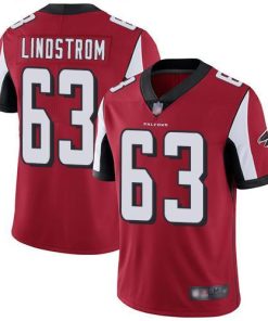 Nike Atlanta Falcons #63 Chris Lindstrom Red Team Color Men's Stitched NFL Vapor Untouchable Limited Jersey Men's