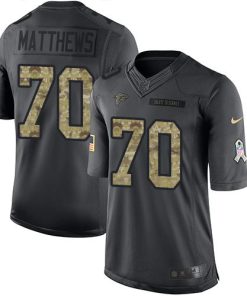 Nike Atlanta Falcons #70 Jake Matthews Black Men's Stitched NFL Limited 2016 Salute To Service Jersey Men's