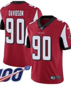 Nike Atlanta Falcons #90 Marlon Davidson Red Team Color Men's Stitched NFL 100th Season Vapor Untouchable Limited Jersey Men's