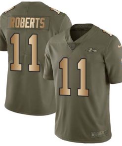 Nike Baltimore Ravens #11 Seth Roberts Olive/Gold Men's Stitched NFL Limited 2017 Salute To Service Jersey Men's