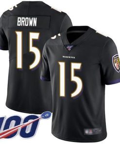 Nike Baltimore Ravens #15 Marquise Brown Black Alternate Men's Stitched NFL 100th Season Vapor Limited Jersey Men's