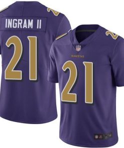 Nike Baltimore Ravens #21 Mark Ingram II Purple Men's Stitched NFL Limited Rush Jersey Men's