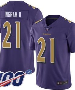 Nike Baltimore Ravens #21 Mark Ingram II Purple Men's Stitched NFL Limited Rush 100th Season Jersey Men's
