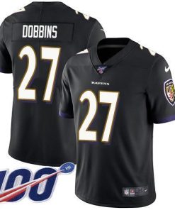 Nike Baltimore Ravens #27 J.K. Dobbins Black Alternate Men's Stitched NFL 100th Season Vapor Untouchable Limited Jersey Men's