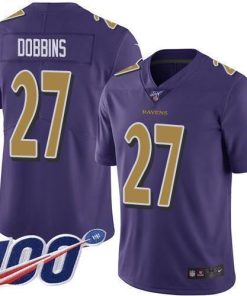 Nike Baltimore Ravens #27 J.K. Dobbins Purple Men's Stitched NFL Limited Rush 100th Season Jersey Men's