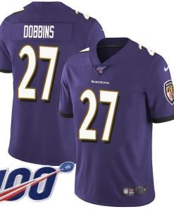 Nike Baltimore Ravens #27 J.K. Dobbins Purple Team Color Men's Stitched NFL 100th Season Vapor Untouchable Limited Jersey Men's
