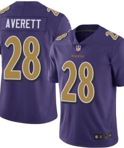 Nike Baltimore Ravens #28 Anthony Averett Purple Men's Stitched NFL Limited Rush Jersey Men's
