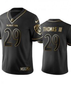 Nike Baltimore Ravens #29 Earl Thomas III Black Golden Limited Edition Stitched NFL Jersey Men's