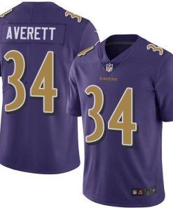 Nike Baltimore Ravens #34 Anthony Averett Purple Men's Stitched NFL Limited Rush Jersey Men's