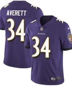 Nike Baltimore Ravens #34 Anthony Averett Purple Team Color Men's Stitched NFL Vapor Untouchable Limited Jersey Men's