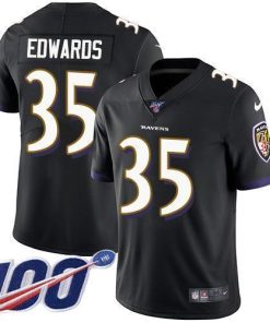 Nike Baltimore Ravens #35 Gus Edwards Black Alternate Men's Stitched NFL 100th Season Vapor Untouchable Limited Jersey Men's