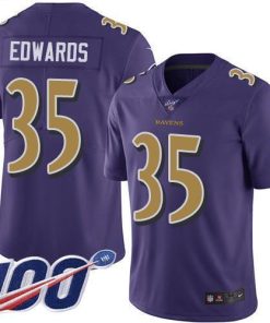 Nike Baltimore Ravens #35 Gus Edwards Purple Men's Stitched NFL Limited Rush 100th Season Jersey Men's