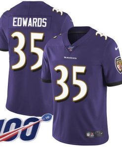 Nike Baltimore Ravens #35 Gus Edwards Purple Team Color Men's Stitched NFL 100th Season Vapor Untouchable Limited Jersey Men's