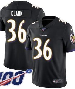 Nike Baltimore Ravens #36 Chuck Clark Black Alternate Men's Stitched NFL 100th Season Vapor Untouchable Limited Jersey Men's