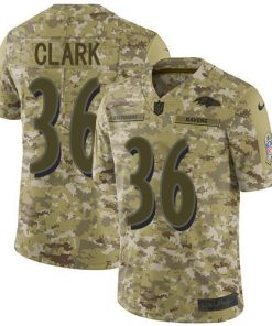 Nike Baltimore Ravens #36 Chuck Clark Camo Men's Stitched NFL Limited 2018 Salute To Service Jersey Men's