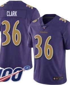 Nike Baltimore Ravens #36 Chuck Clark Purple Men's Stitched NFL Limited Rush 100th Season Jersey Men's
