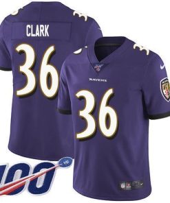 Nike Baltimore Ravens #36 Chuck Clark Purple Team Color Men's Stitched NFL 100th Season Vapor Untouchable Limited Jersey Men's