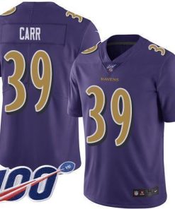 Nike Baltimore Ravens #39 Brandon Carr Purple Men's Stitched NFL Limited Rush 100th Season Jersey Men's