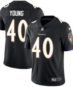 Nike Baltimore Ravens #40 Kenny Young Black Alternate Men's Stitched NFL Vapor Untouchable Limited Jersey Men's