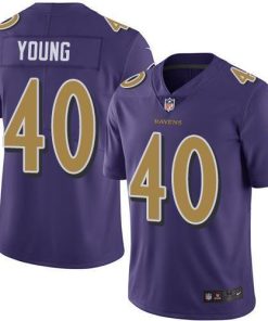 Nike Baltimore Ravens #40 Kenny Young Purple Men's Stitched NFL Limited Rush Jersey Men's