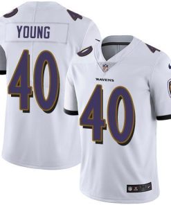 Nike Baltimore Ravens #40 Kenny Young White Men's Stitched NFL Vapor Untouchable Limited Jersey Men's