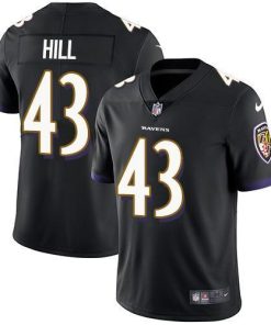 Nike Baltimore Ravens #43 Justice Hill Black Alternate Men's Stitched NFL Vapor Untouchable Limited Jersey Men's