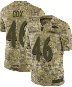 Nike Baltimore Ravens #46 Morgan Cox Camo Men's Stitched NFL Limited 2018 Salute To Service Jersey Men's