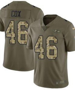 Nike Baltimore Ravens #46 Morgan Cox Olive/Camo Men's Stitched NFL Limited 2017 Salute To Service Jersey Men's