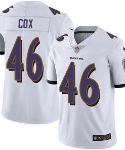 Nike Baltimore Ravens #46 Morgan Cox White Men's Stitched NFL Vapor Untouchable Limited Jersey Men's