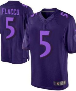 Nike Baltimore Ravens #5 Joe Flacco Purple Men's Stitched NFL Drenched Limited Jersey Men's